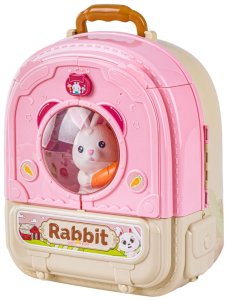 Woopie Królik W plecaku 3W1 pielęgnacja figurki farma ogródek domek dla lalek (008-999A-1) 3