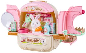 Woopie Królik W plecaku 3W1 pielęgnacja figurki farma ogródek domek dla lalek (008-999A-1) 4