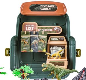 Figurka Sferazabawek Figurki dinozaurów W plecaku duży zestaw dinozaury wulkan akcesoria 30 EL. (YL514-7) 8