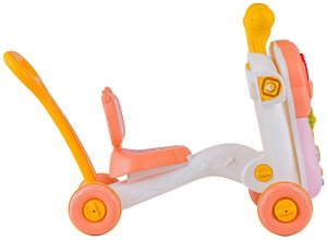 SFD Pchacz chodzik jeździk stolik edukacyjny 4W1 dźwięki pianinko ruchome El. różowy (YL604A pink) 6