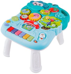 SFD Pchacz chodzik jeździk stolik edukacyjny 4W1 dźwięki pianinko ruchome el. niebieski (YL604A blue) 3