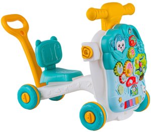 SFD Pchacz chodzik jeździk stolik edukacyjny 4W1 dźwięki pianinko ruchome el. niebieski (YL604A blue) 5