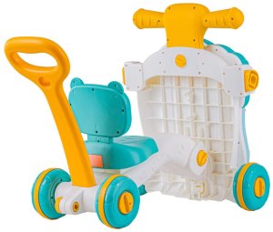 SFD Pchacz chodzik jeździk stolik edukacyjny 4W1 dźwięki pianinko ruchome el. niebieski (YL604A blue) 7