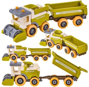 DK Pojazdy do skręcania traktor kombajn figurki stajnia zestaw konstrukcyjny (8816J) 4