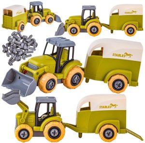 DK Pojazdy do skręcania traktor kombajn figurki stajnia zestaw konstrukcyjny (8816J) 5