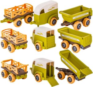 DK Pojazdy do skręcania traktor kombajn figurki stajnia zestaw konstrukcyjny (8816J) 7