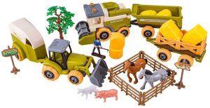 DK Pojazdy do skręcania traktor kombajn figurki stajnia zestaw konstrukcyjny (8816J) 9
