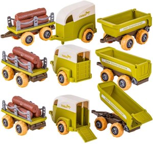 DK Pojazdy do skręcania traktor kombajn figurki zwierzęta zestaw konstrukcyjny (8815J) 6