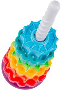 Polesie Piramidka sensoryczna zakręcona wieża edukacyjna krążki do układnia (8703) 4