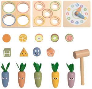 Tooky Toy Drewniana Wiosenna Kostka Edukacyjna 5w1 (TP551) 4