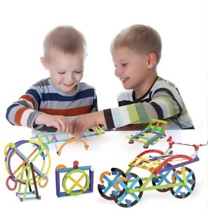 Woopie Matematyczne Klocki Konstrukcyjne 3D Duży Zestaw Edukacyjny 155 El. (58366) 2