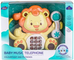 LeanToys Edukacyjna Zabawka Muzyczna Lew Z Telefonem Telefon Melodie Dźwięki Podświetlenie (970) 2