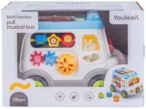 1PUNKT Multifunkcyjny edukacyjny samochód autobus do skręcania pianinko sorter (6313) 2