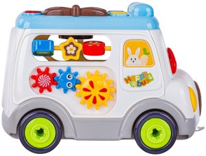 1PUNKT Multifunkcyjny edukacyjny samochód autobus do skręcania pianinko sorter (6313) 8