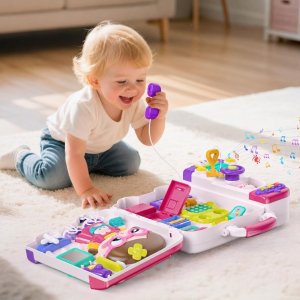 Woopie Baby Interaktywna Tablica Manipulacyjna Busy Car Walizka 3w1 dźwięk światło (54702) 2