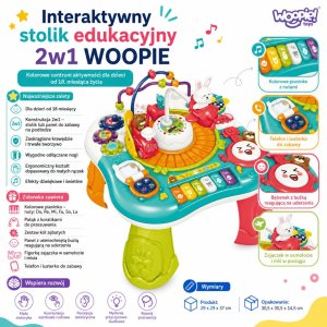 Woopie Baby Stolik Edukacyjny Interaktywny 2w1 Pianinko Dźwięki (59561) 3