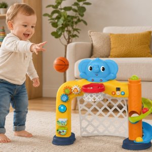 Woopie Baby Interaktywne Centrum Sportowe 2w1: Bramka i Kosz ze Słonikiem (59202) 2