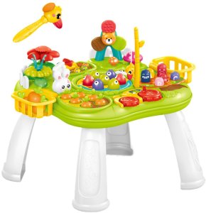 Woopie Baby Stolik Edukacyjny Interaktywny 2w1 Gra Łowienie Rybek Młotek Sorter Dźwięk Światło (59530) 4