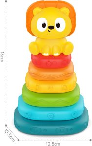 Woopie Baby Piramidka Sensoryczna Wieża Układanka Lew 6m+ (59325) 2