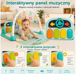 Woopie Baby Interaktywna Mata Edukacyjna z Pianinkiem 10el. Dźwięki (59233) 4