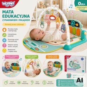 Woopie Baby Interaktywna Mata Edukacyjna z Pianinkiem 10el. Dźwięki (59233) 10