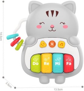 Woopie Baby Pianinko Interaktywne Kotek Muzyczne Organki Dźwięki Światło 18m+ (591650) 3