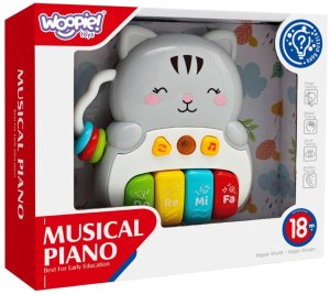Woopie Baby Pianinko Interaktywne Kotek Muzyczne Organki Dźwięki Światło 18m+ (591650) 4