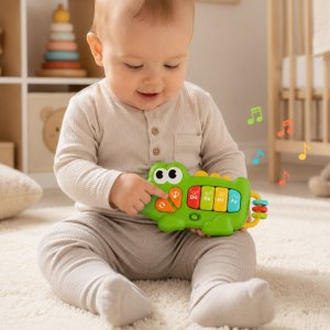 Woopie Baby Pianinko Interaktywne Krokodyl Organki Muzyczne Dźwięki Światło 18m+ (59158) 2