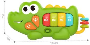 Woopie Baby Pianinko Interaktywne Krokodyl Organki Muzyczne Dźwięki Światło 18m+ (59158) 3