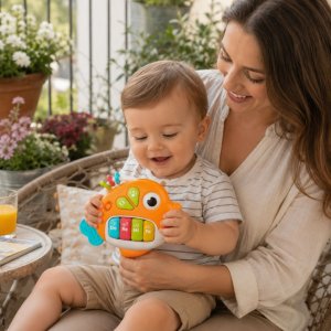 Woopie Baby Pianinko Interaktywne Rybka Organki Muzyczne Dźwięki Światło 18m+ (59141) 2