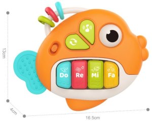 Woopie Baby Pianinko Interaktywne Rybka Organki Muzyczne Dźwięki Światło 18m+ (59141) 3