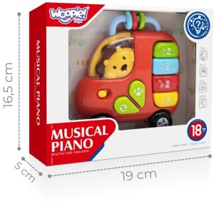Woopie Baby Pianinko Interaktywne Autobus Lew Muzyczne Organki Dźwięki Światła 18m (59400) 6