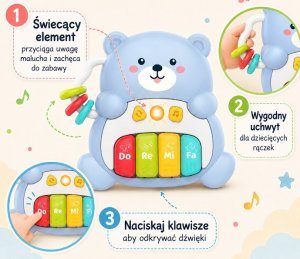 Woopie Baby Pianinko Interaktywne Muzyczny Miś 1 el. (59134) 3