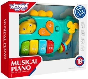 Woopie Baby Pianinko Interaktywne Helikopter Słoń Muzyczne Dźwięki 18m+ (59172) 4