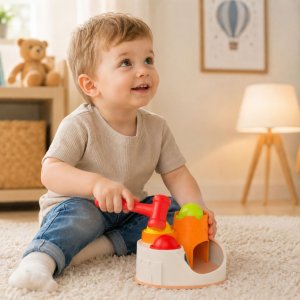 Woopie Baby Wbijak przebijanka zamek kule młotek zabawka edukacyjna 12m+ (59479) 3