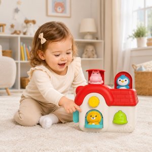 Woopie Baby Interaktywny Domek Pop-Up Wyskakujące Zwierzątka Zabawka Manipulacyjna 18m+ (59370) 2