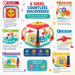Woopie Baby Interaktywna Kostka Edukacyjna Wielofunkcyjna 18m+ (59578) 8