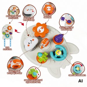Woopie Baby Tablica Aktywności Edukacyjna Rakieta 7w1 (100178) 7