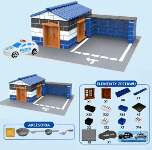 Woopie Zestaw Konstrukcyjny DIY do Budowania Cegły Posterunek Policji 186 el. Cegiełki Budowlane (100154) 7