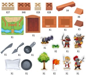Woopie Zestaw Konstrukcyjny DIY z Cegieł Zamek 273 el. Cegiełki Budowlane (100116) 4