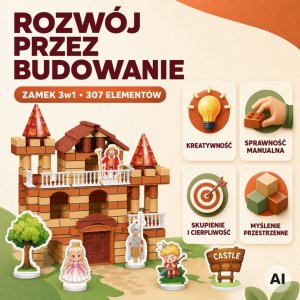 Woopie Zamek z Cegiełek 506 el. Figurki Zestaw Konstrukcyjny DIY dla Dzieci (100109) 2