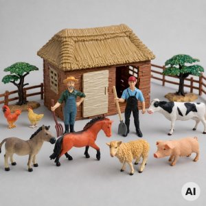 Figurka Woopie Duża Farma ze Zwierzętami 63 el. Figurki Zagroda Rolnicy Stajnia dla Dzieci (59905) 3