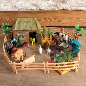 Figurka Woopie Duża Farma ze Zwierzętami 63 el. Figurki Zagroda Rolnicy Stajnia dla Dzieci (59905) 6