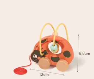 Tooky Toy Zestaw zabawek Montessori od 12m+ biedronka do zabawy rozwojowej 3w1 (TP563) 6