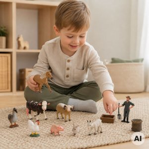 Figurka Woopie Duży zestaw figurek farma zwierzęta gospodarskie farmer akcesoria 3+ (59936) 2