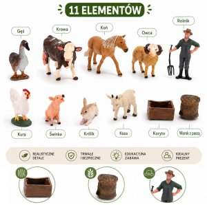 Figurka Woopie Duży zestaw figurek farma zwierzęta gospodarskie farmer akcesoria 3+ (59936) 3