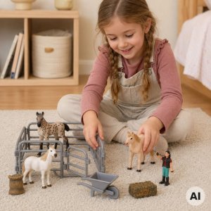 Figurka Woopie Zestaw Figurek Farma Konie Mały Farmer 11 el. Akcesoria (599500) 2