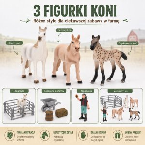 Figurka Woopie Zestaw Figurek Farma Konie Mały Farmer 11 el. Akcesoria (599500) 3