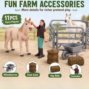Figurka Woopie Zestaw Figurek Farma Konie Mały Farmer 11 el. Akcesoria (599500) 8