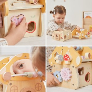 Pan i Pani Gadżet VIGA Zabawka Drewniana Sensoryczna Edukacyjna Sorter Grzybek Montesorii 18m (44322) 6